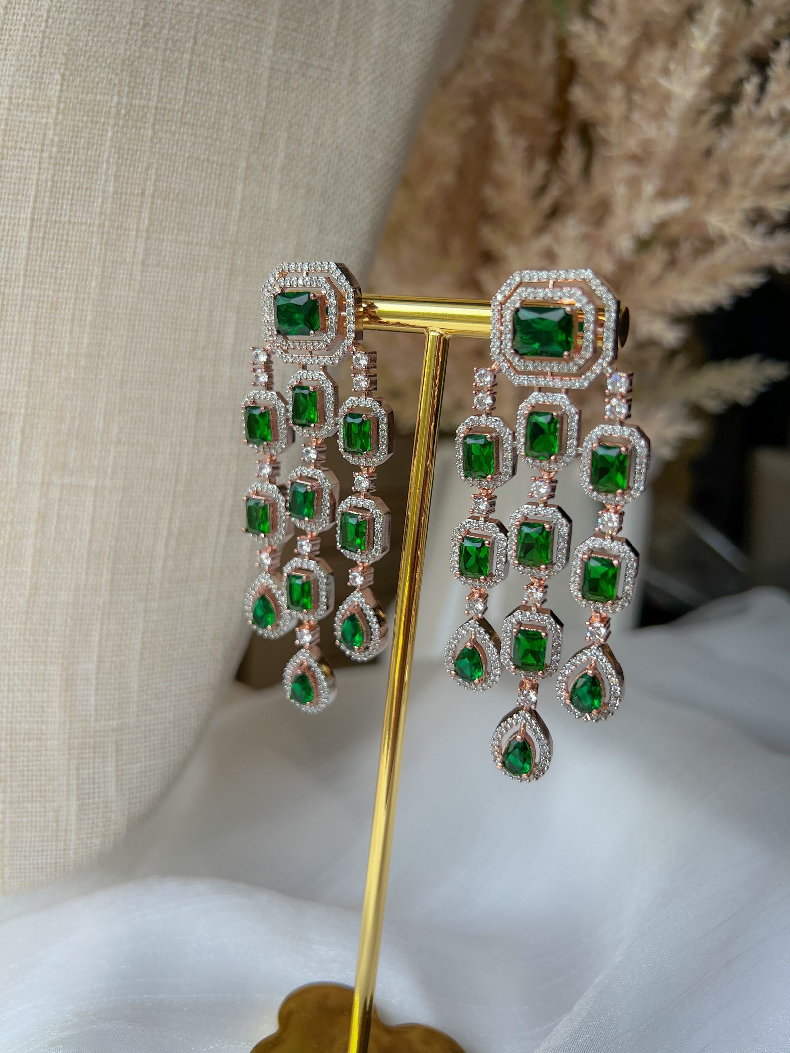 A Modern Twist in Rose Gold Earrings THE KUNDAN SHOP 